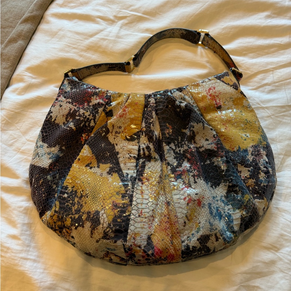 Tory Burch Colorful Abstract Print Hobo Bag